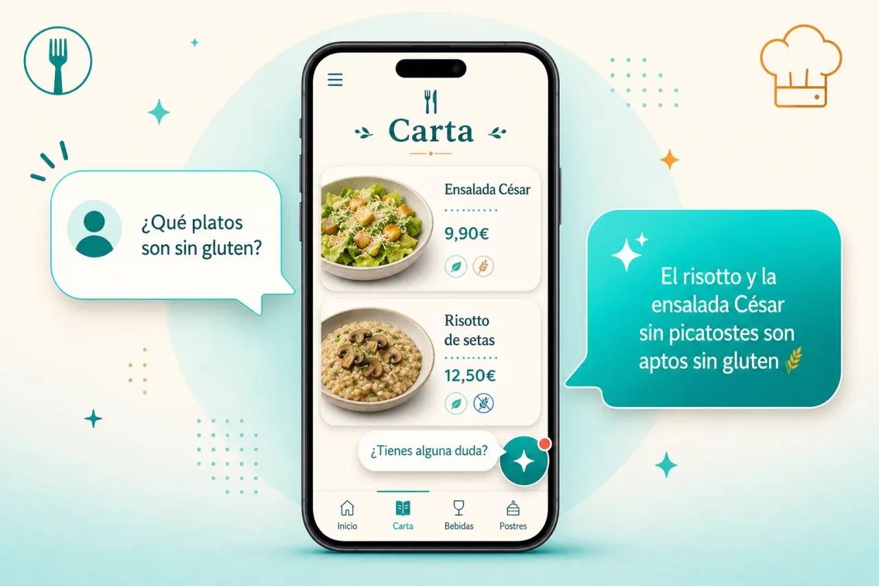 AppCarta IA: chatbot dentro de tu carta digital para responder a tus clientes