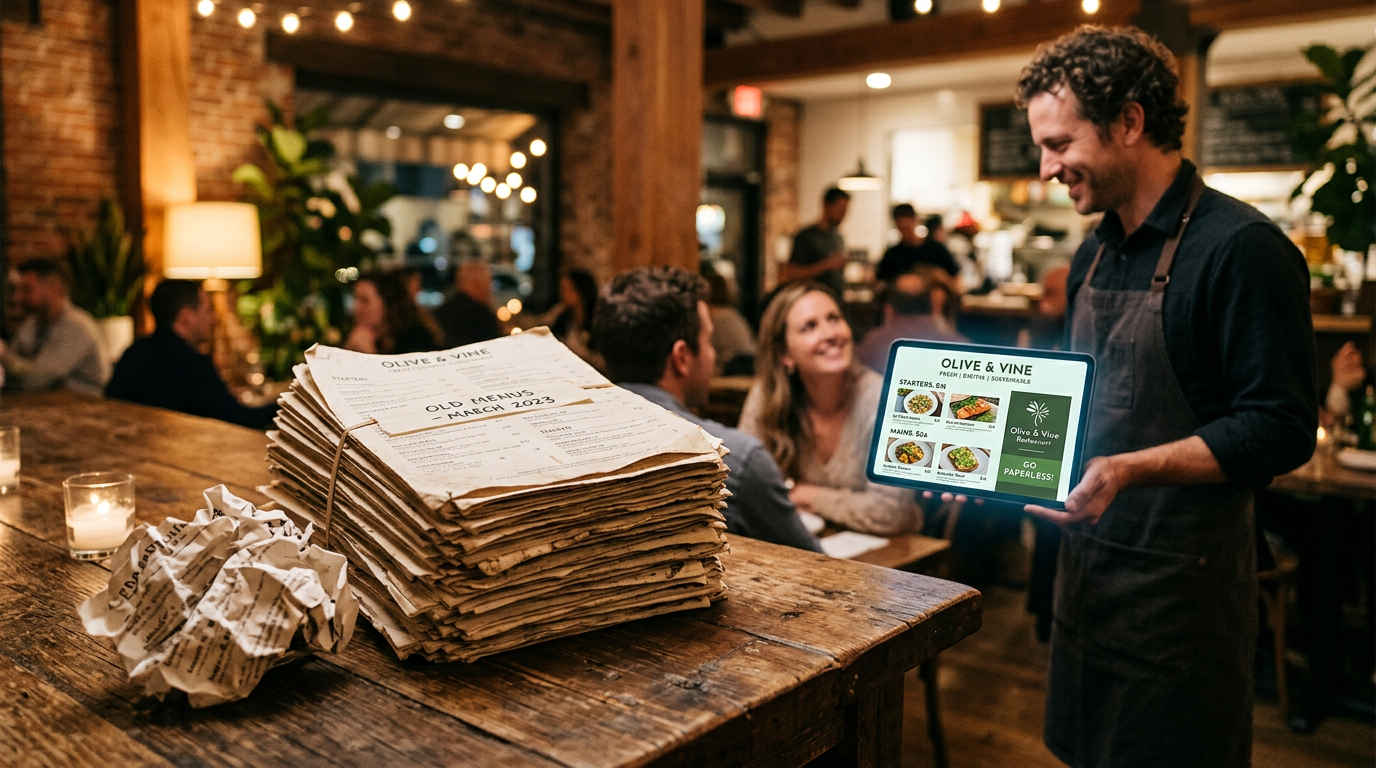 Cómo reducir las impresiones de carta y ahorrar costes en hostelería